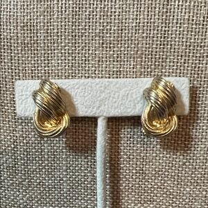 Elegant Gold and Silver Knot Earrings